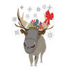 Renne d’hiver avec cadeaux