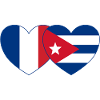 France Cuba Flag Heart
