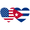 USA Cuba Flag Heart