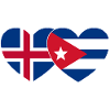 Iceland Cuba Flag Heart