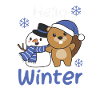 Beaver Hello Winter snowman snow