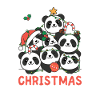 Panda Christmas Tree Merry Christmas