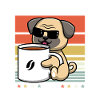 Mops Hund Kaffee-Sonnenbrille