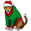 Leopard with Christmas Sweater