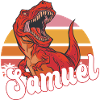SAMUEL - Beautiful boy name with T-REX Dino