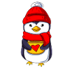 Cute penguin with teacup