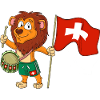 Lion au drapeau suisse
