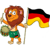 Lion with the German flag