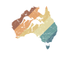 Australia Map with Kangaroos Australia