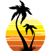 Palm trees at sunset