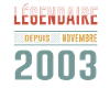 Légendaire Depuis Novembre 2003 Anniversaire