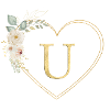 Customizable heart monogram U