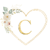 Customizable heart monogram C