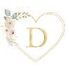 Customizable heart Monogram D