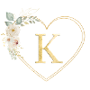 Customizable heart Monogram K