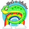 Chameleon Rainbow Clouds Cartoon