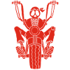 Red biker skeleton