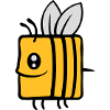 Square little cute bee