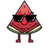 Funny Watermelon Emoticon with Sunglasses