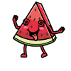 Pastèque Melon Emoticon Fruit Kawaii