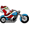 Santa motorcycle design with snow