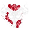 Cow skull with roses