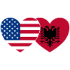 USA Albania Flag Heart
