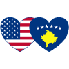 USA Kosovo flag heart