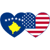 Kosovo USA Flag Heart