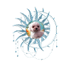 Cute puppy with flowers