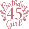 45e verjaardag Vrouwen Haar verjaardag meisje 45 jaar oud