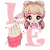 Elsker Saranghae Finger Heart Koreansk Anime Chibi Kpo