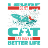 Surfer Surfing Cat