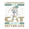 Skateboard Skater Cat