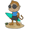 Affe Surfer Surfbrett