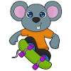 Mouse Skater Skateboard