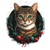 kitten wearing Santa Claus hat