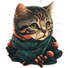 Schöne Katze mit Weihnachtshut