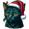 Lovely cat wearing Santa hat