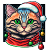 Bel disegno del gatto di Natale, il regalo perfetto per Babbo Natale