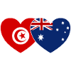 Tunisia Australia Flag Heart