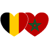 Belgique Maroc Flag Coeur