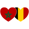 Maroc Belgique Flag Coeur
