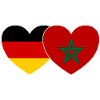Germany Morocco Flag Heart
