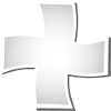 Silver swirling cross