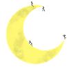 Mond mit Strichmännchen