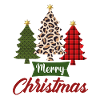 Merry Christmas trees pattern