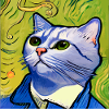 Cat painted by Van Gogh