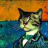 Cat painted by Van Gogh