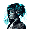 Japansk Cyber Anime Girl Cyborg Æstetisk Videnskab
